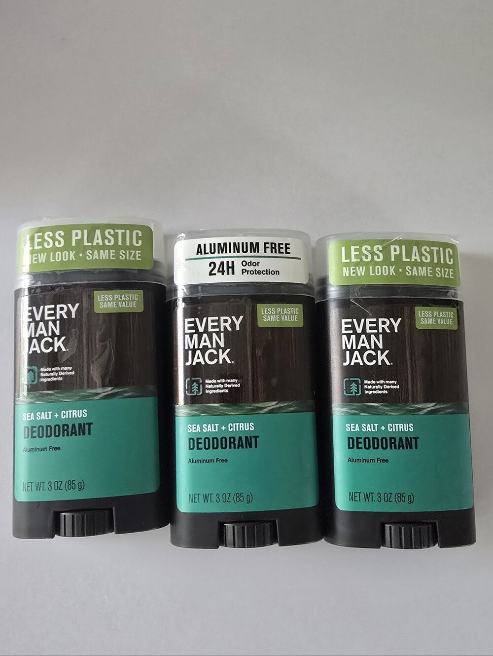3 Every Man Jack Sea Salt + Citrus Deodorant Stick, Aluminum Free